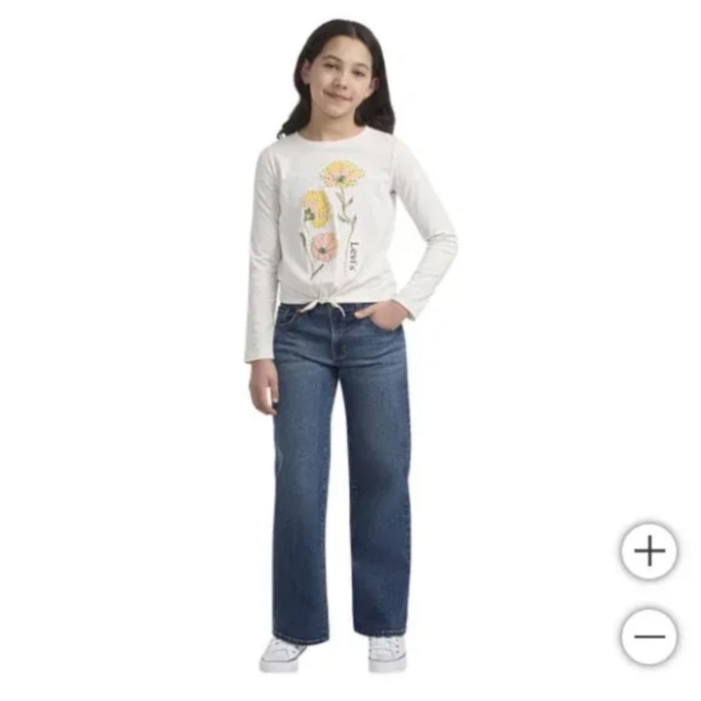 Levi's Youth Girls Wide Leg Jeans Size 14 Youth